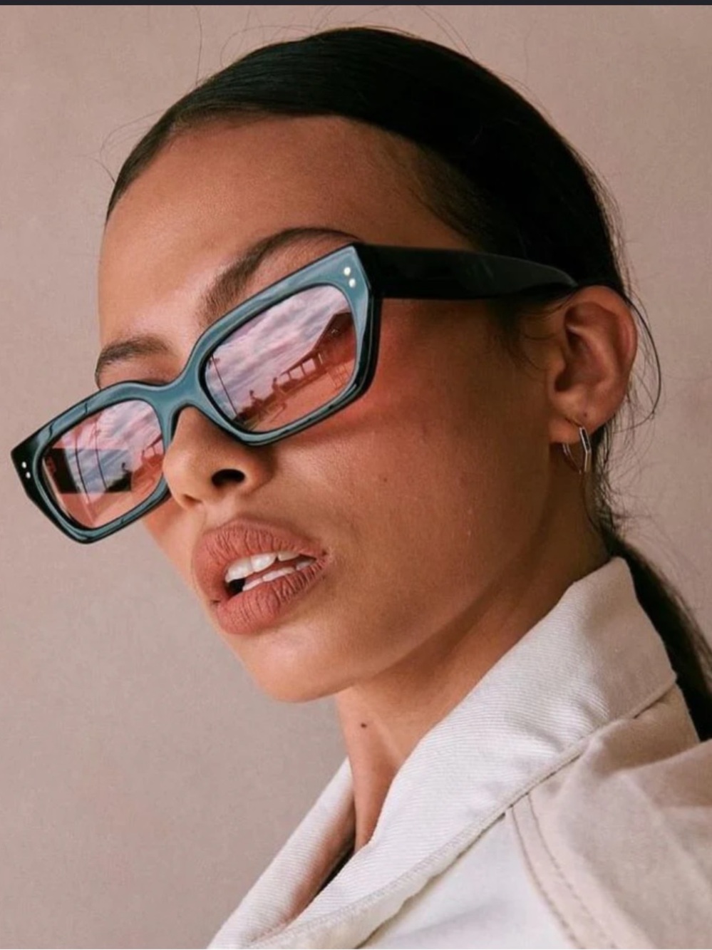 Luv Lou Gigi Sunglasses in Black/Red